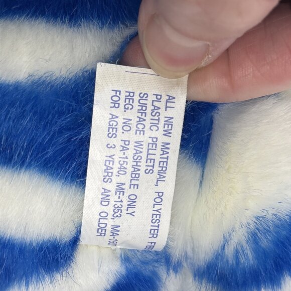 Vintabe Zany Brainy 20" Zebra Plush Baby Backpack Blue Stripe Hat Stuffed Animal - Picture 4 of 9